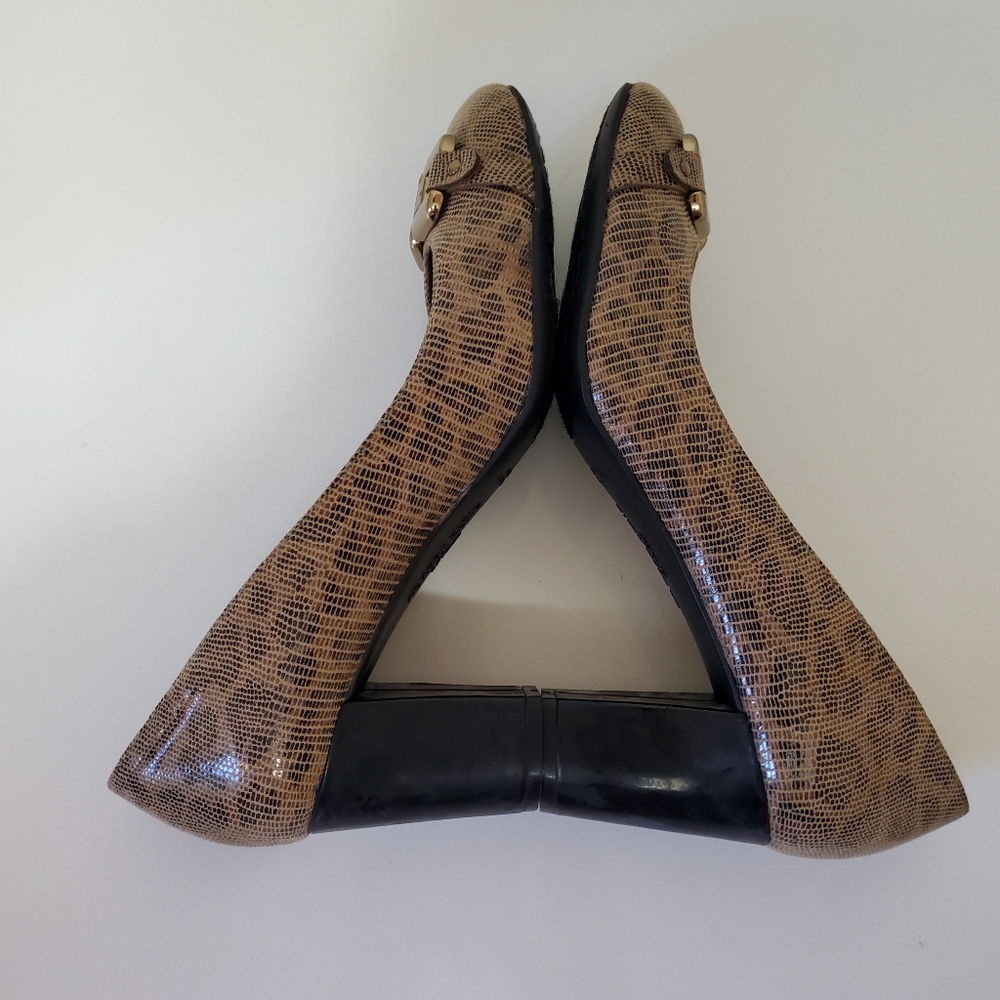 Anne Klein iflex "Fannon" Animal Print Fabric Pumps Block Heels, Size 7.5 - Picture 9 of 12